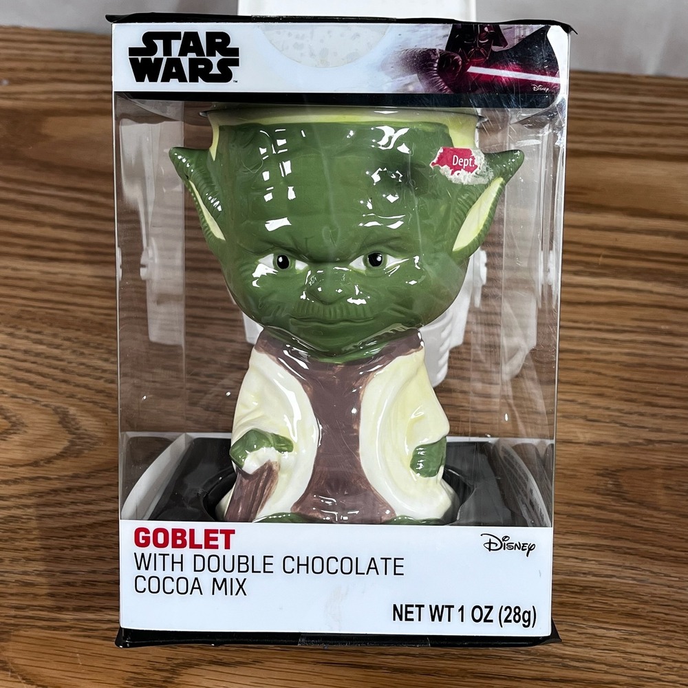 Star Wars Yoda Goblet with Double Chocolate Cocoa Mix New In Box